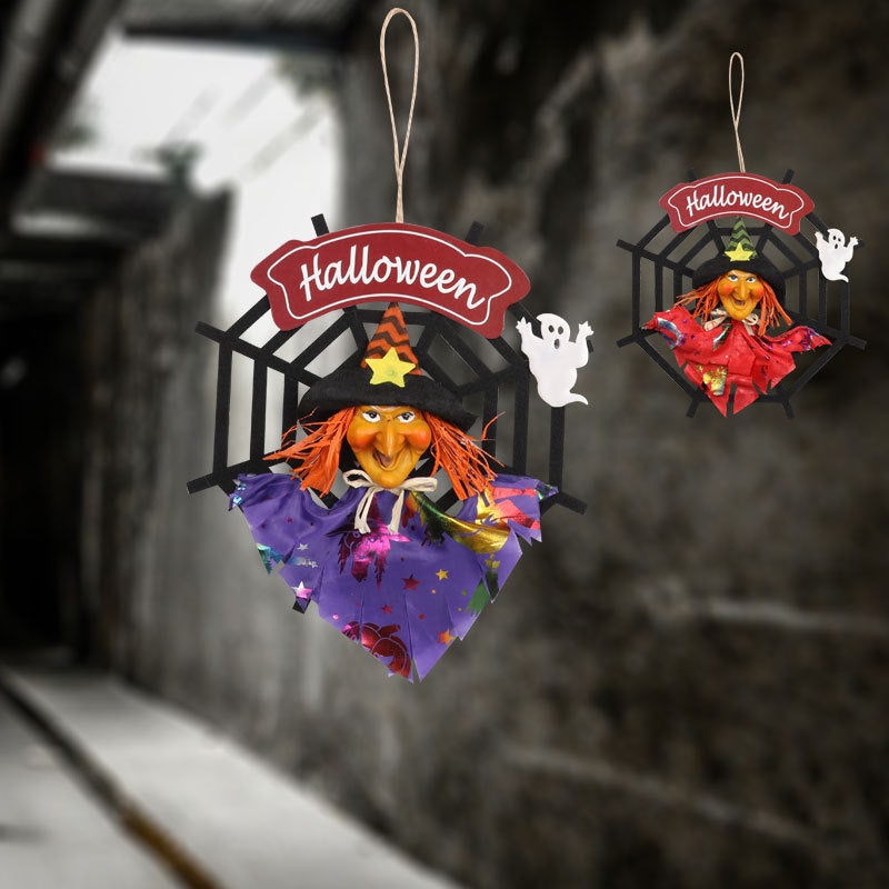 Halloween Spider Web Witch Hanging Decoration