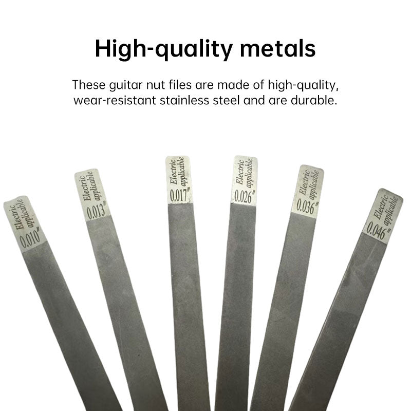 6-Piece Stainless Steel Guitar Fret Files Set