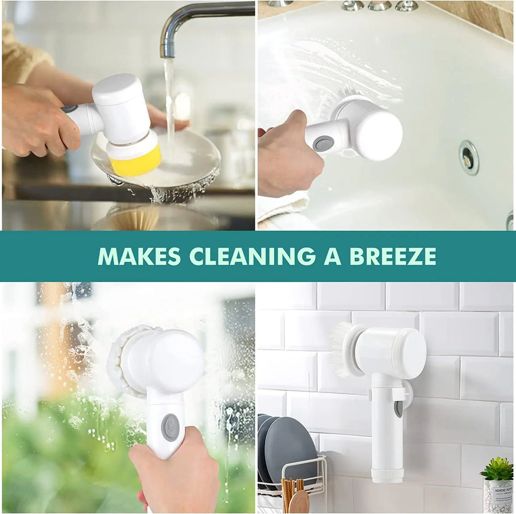 5-in-1 Electric Cleaning Brush USB Bathtub Brush