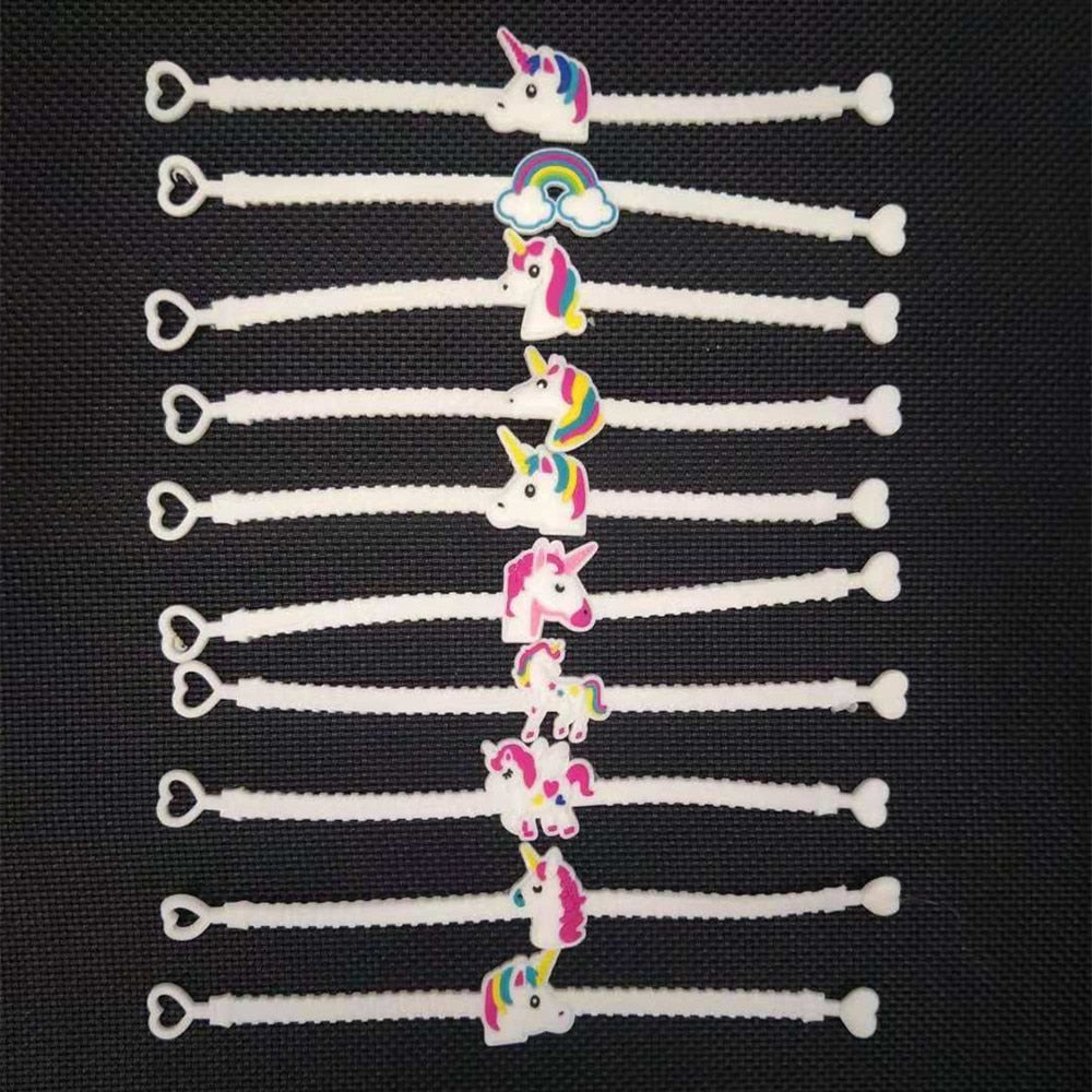 Unicorn Rubber Bangle Bracelets 10pk (Favor)