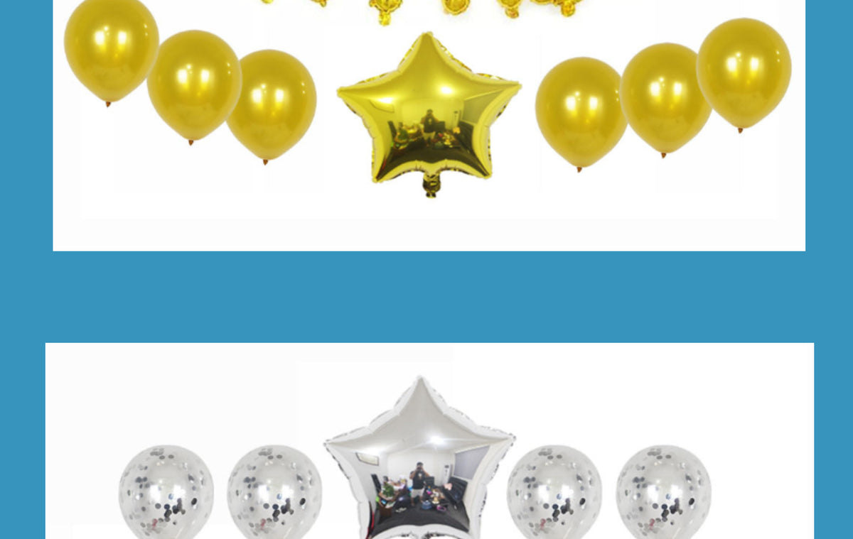 Happy Birthday Foil Letter Banner + Star Balloon Set
