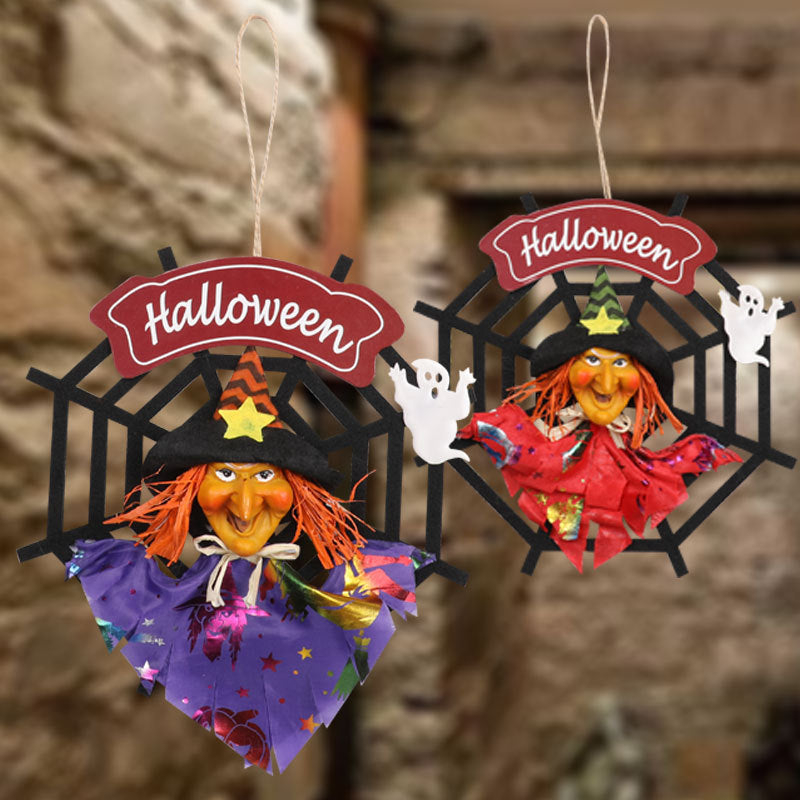 Halloween Spider Web Witch Hanging Decoration