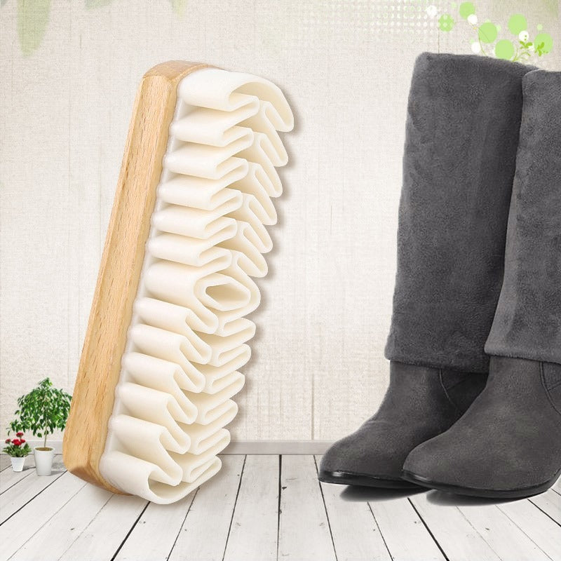 Suede Shoes Wooden Handle Rubber Brush