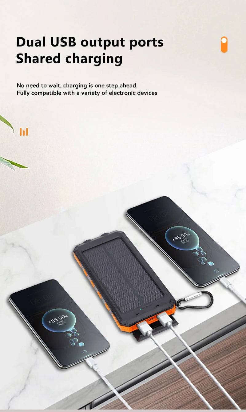 Solar Power Bank 20000mAh with Compass