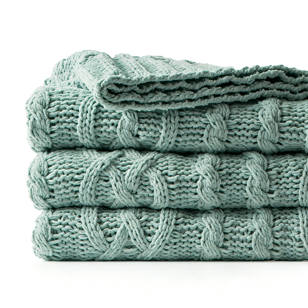 Oatmeal Cable Knit Throw 130x170cm