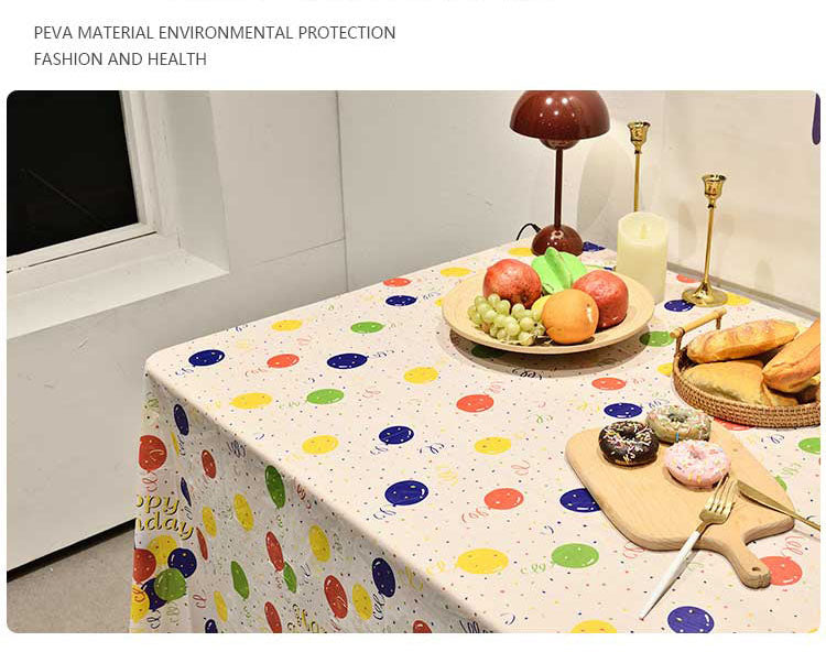 Balloon-Print PEVA Disposable Party Tablecloth