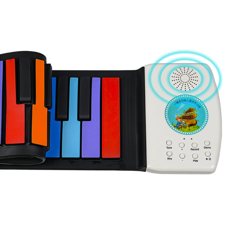 49-Key Rainbow Handroll Silicone Kids Piano/Organ