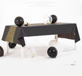 Black/Gold Dot Disposable PEVA Tablecloth