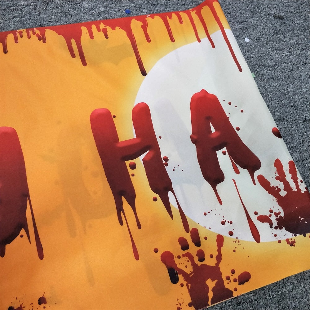 250x48cm Halloween Bloody Bat/Pumpkin Backdrop Banner