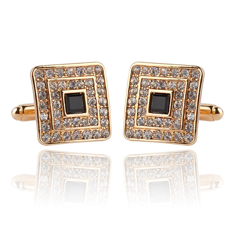 Pavé crystal cufflinks, pair