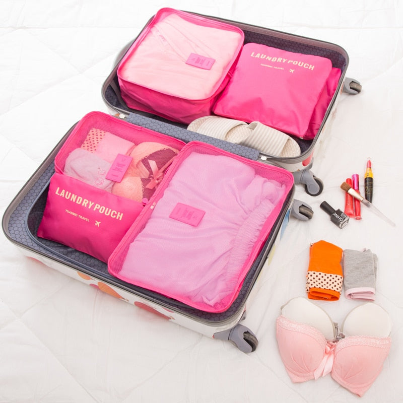 6pcs Packing Cubes Organizer; Double Zipper; Waterproof