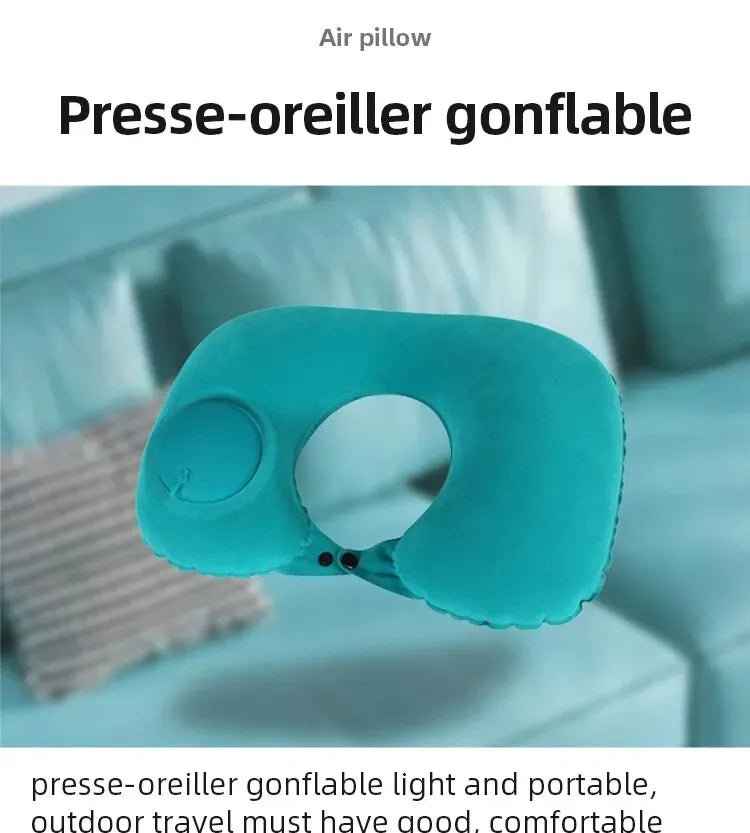 U-Shape Travel Pillow - Inflatable Neck Pillow