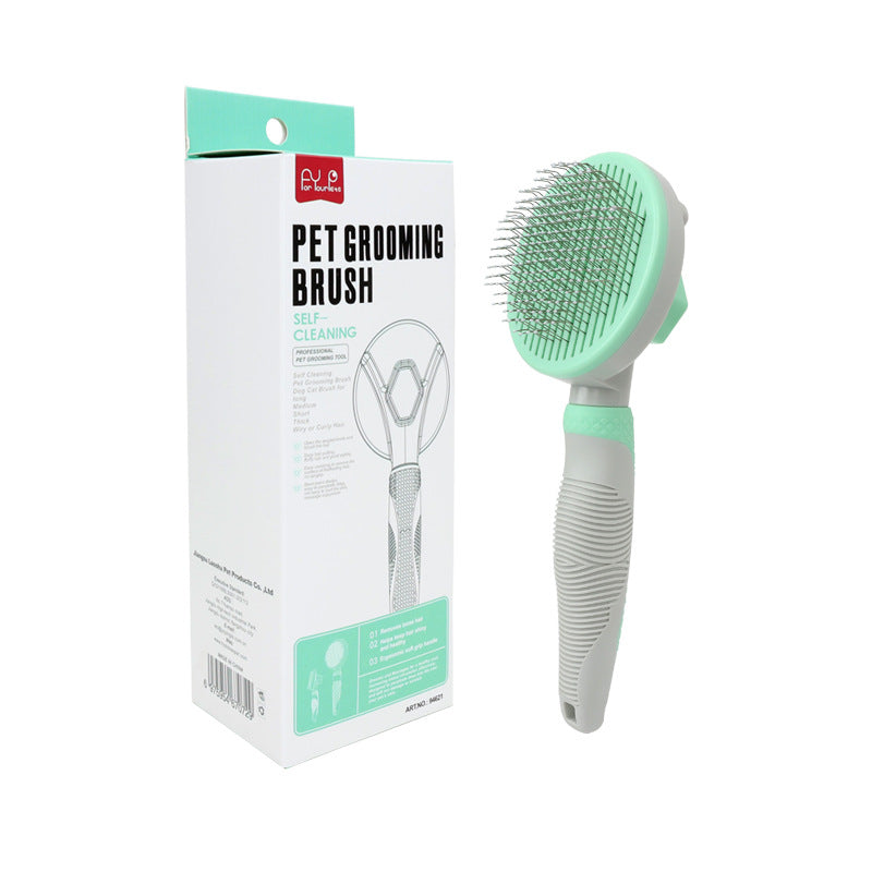 Pet Grooming Self-Cleaning Slicker Brush (Manual)