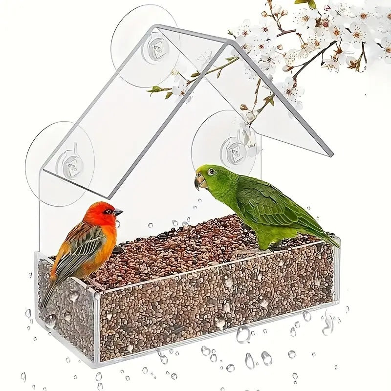 Window Bird Feeder Triangular Acrylic
