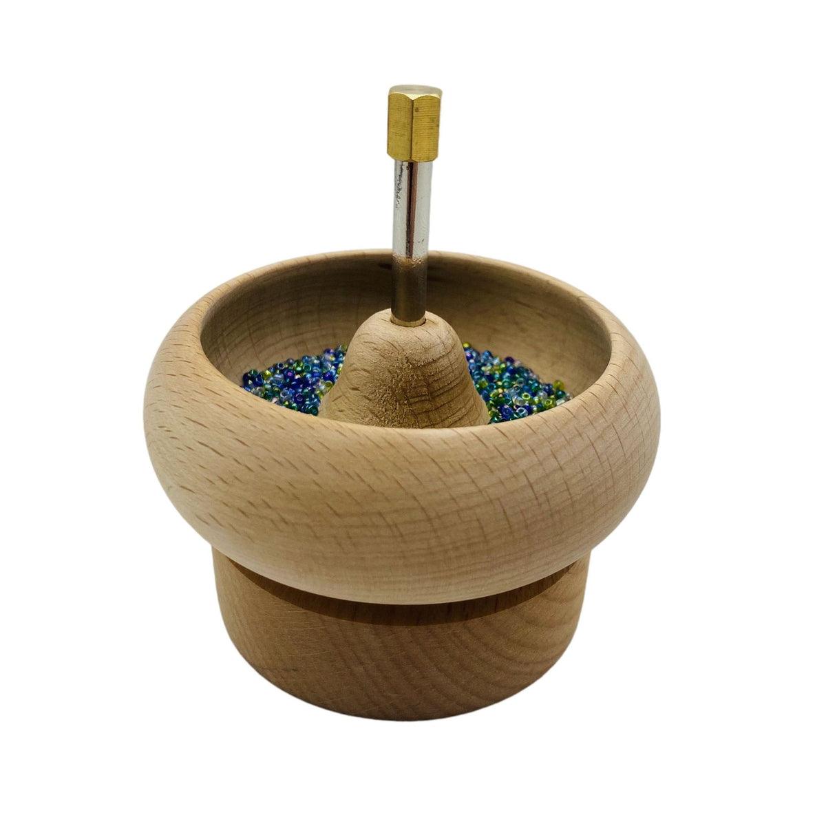 Wooden Bead Stringing Spinning Bowl Tool