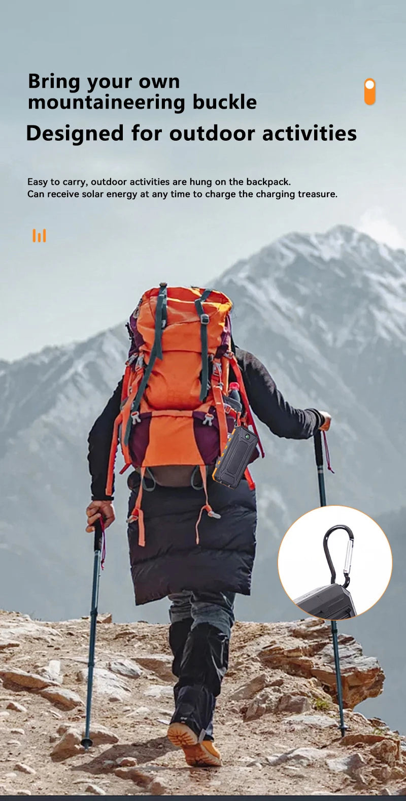 Solar Power Bank 20000mAh with Compass