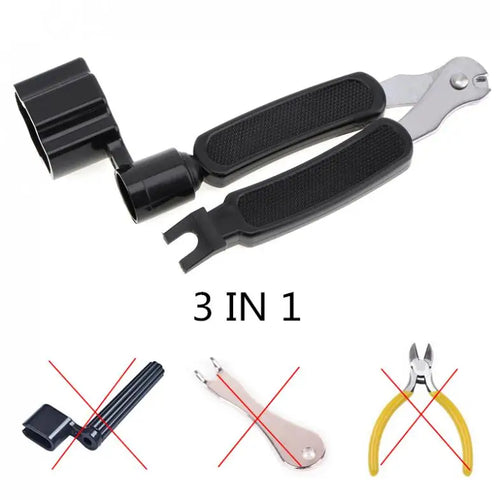 3-in-1 Guitar Peg String Winder + Puller + Cutter Tool