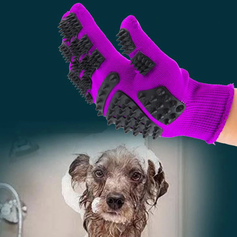 Pet Grooming Glove – Silicone-Tip Deshedding Mitt for Dogs & Cats