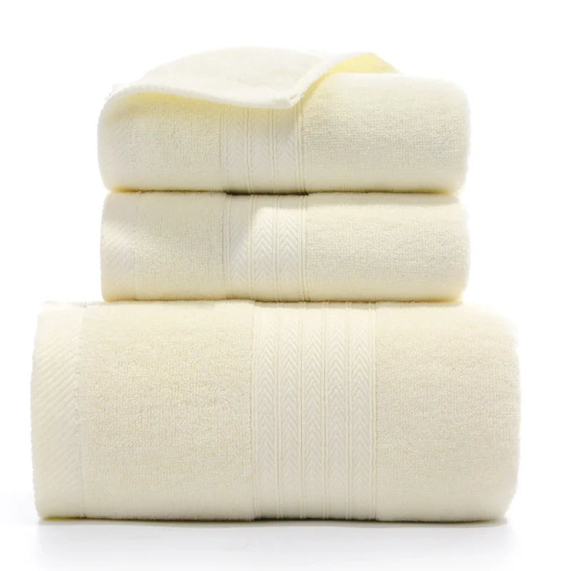 3pc Cotton Beach Towels Luxury Thickened