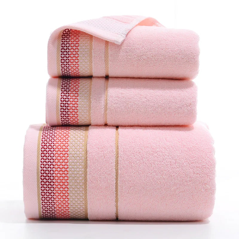3pc Cotton Beach Towels Luxury Thickened