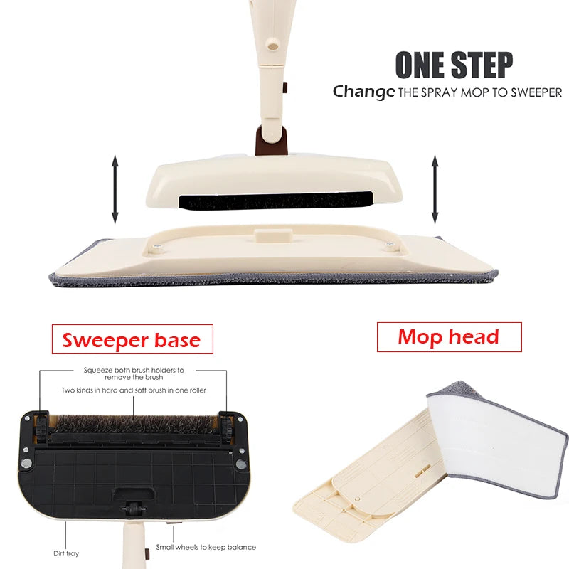 Spray Mop Broom Set Magic Mop 3-in-1
