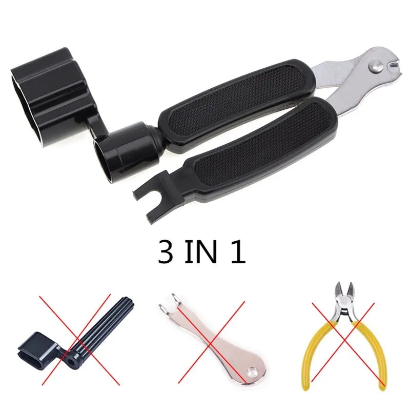 3-in-1 Guitar Peg String Winder + Puller + Cutter Tool