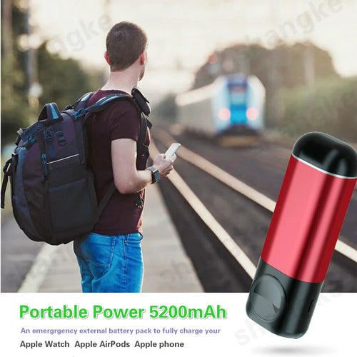 3-in-1 Wireless Charger Power Bank 5200mAh