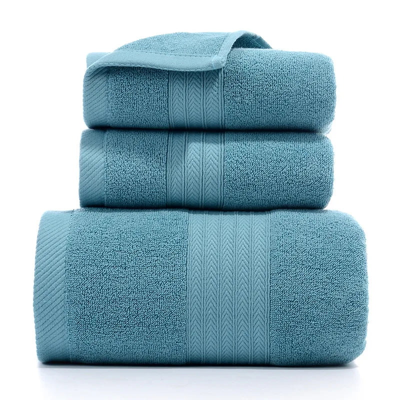 3pc Cotton Beach Towels Luxury Thickened
