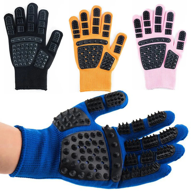 Pet Grooming Glove – Silicone-Tip Deshedding Mitt for Dogs & Cats