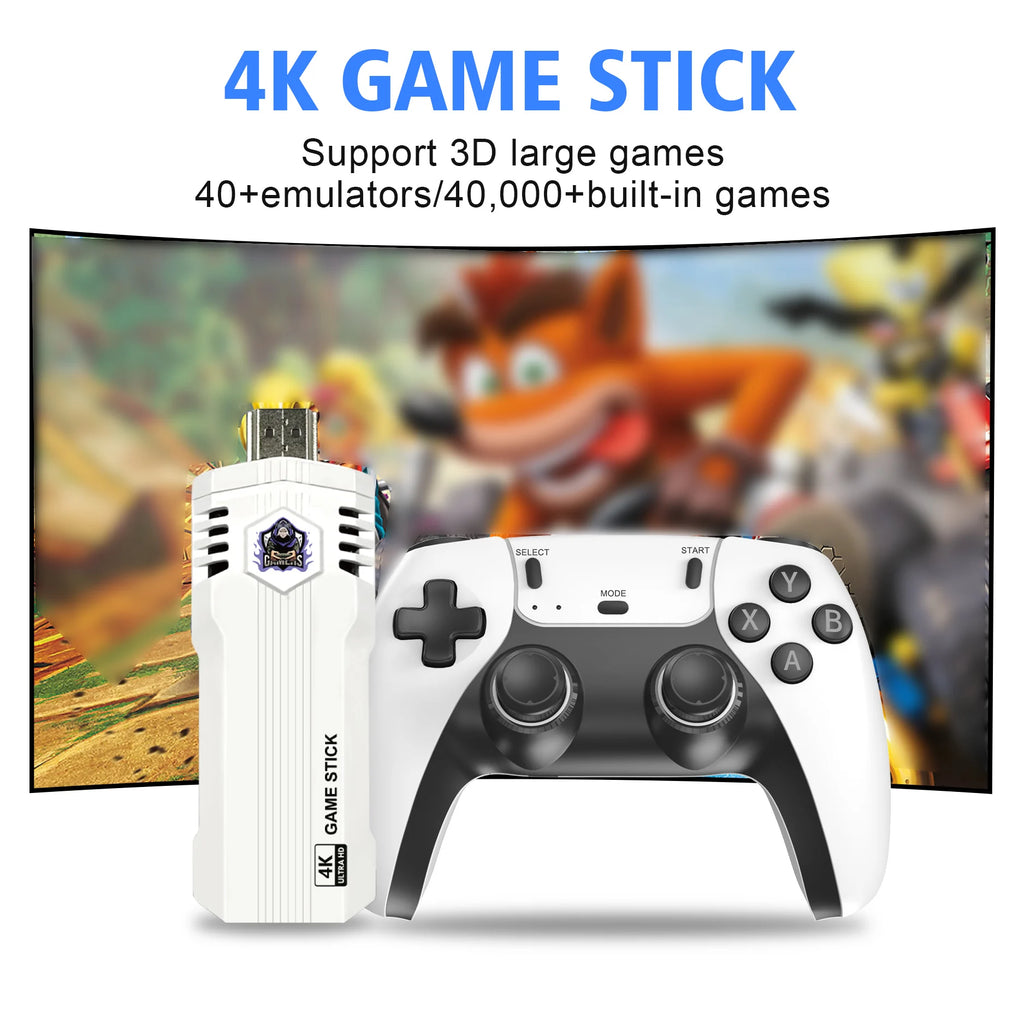 Retro Gaming Console X2L,Game Stick with 4K HD Display and 2 Wireless Controllers,Built-in 40+ Emulators&30000+Games