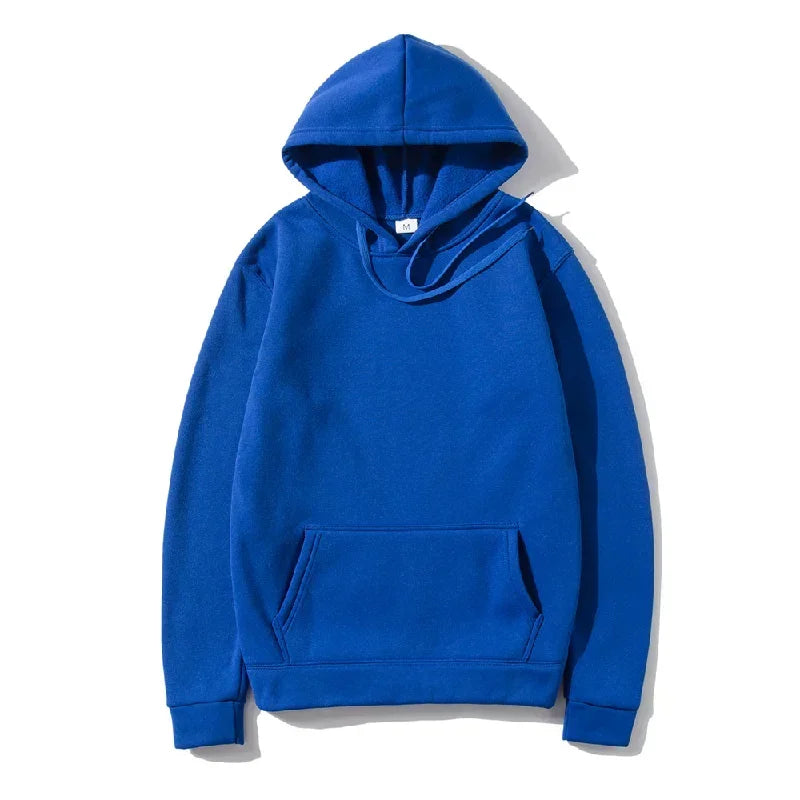 Men's Solid Color Pocket Pullover Hoodie