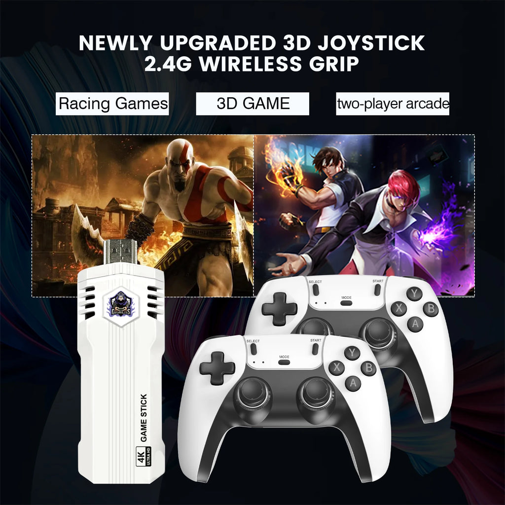 Retro Gaming Console X2L,Game Stick with 4K HD Display and 2 Wireless Controllers,Built-in 40+ Emulators&30000+Games