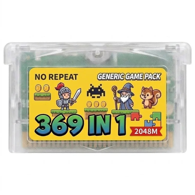 Retro 369 in 1 GBA Game Cartridge Multi Collection New Label for Game Console Portable Entertainment