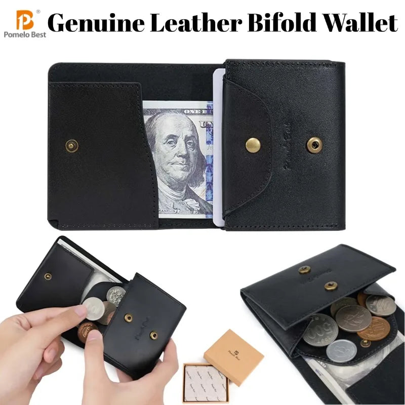 Men's Genuine Leather Bifold Wallet - RFID Blocking