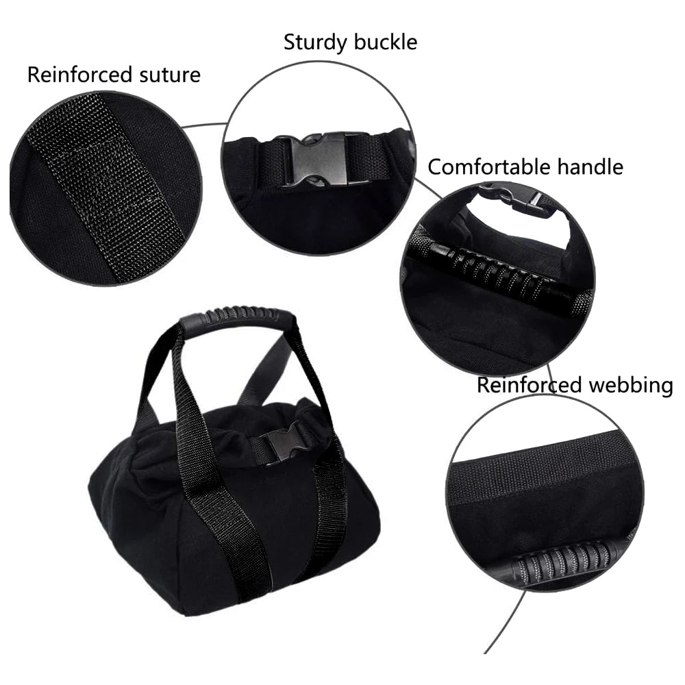 Adjustable 5-20kg Soft Kettlebell Sandbag with Handle,Heavy Canvas Non-Slip Grip,Quiet Slam Ball Substitute for Core Squat& Home