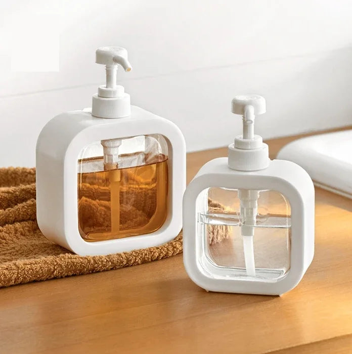 Refillable pump soap and lotion dispenser bottle