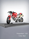Motorcycle DieCast Model 1:18 Toy Car,  Collectible Model With Ornament Base Rotating Rubber Tires Kids Gifts