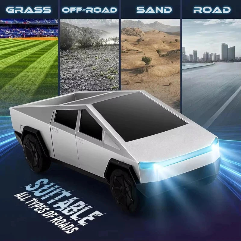 RC Cybertruck Pickup 4WD Off-Road Remote Control Car, 27Mhz High-Speed Dual Motor Truck,Fall-Resistant Simulation Car Model