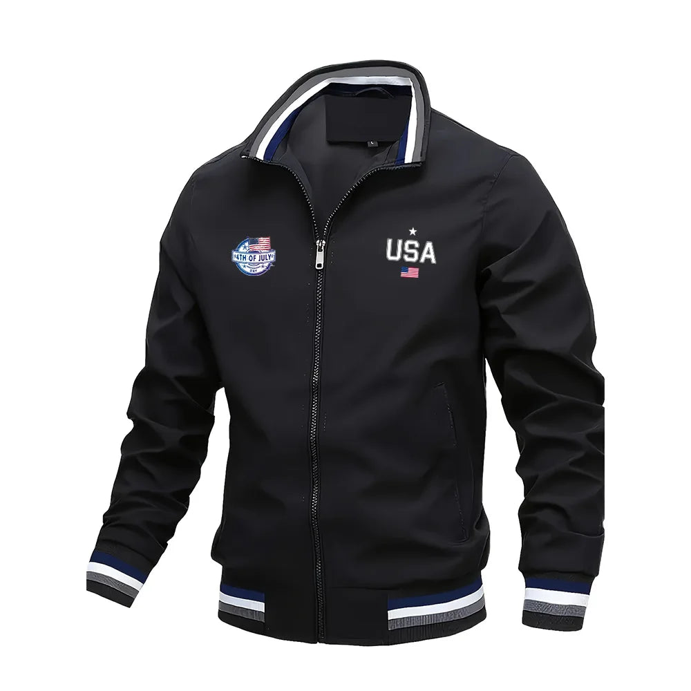 Men's Jackets High quality Fashion Casual USA Letter Graphic Print Outdoor Coat Tops Baseball Bomber Varsity Jacket Men Oversize