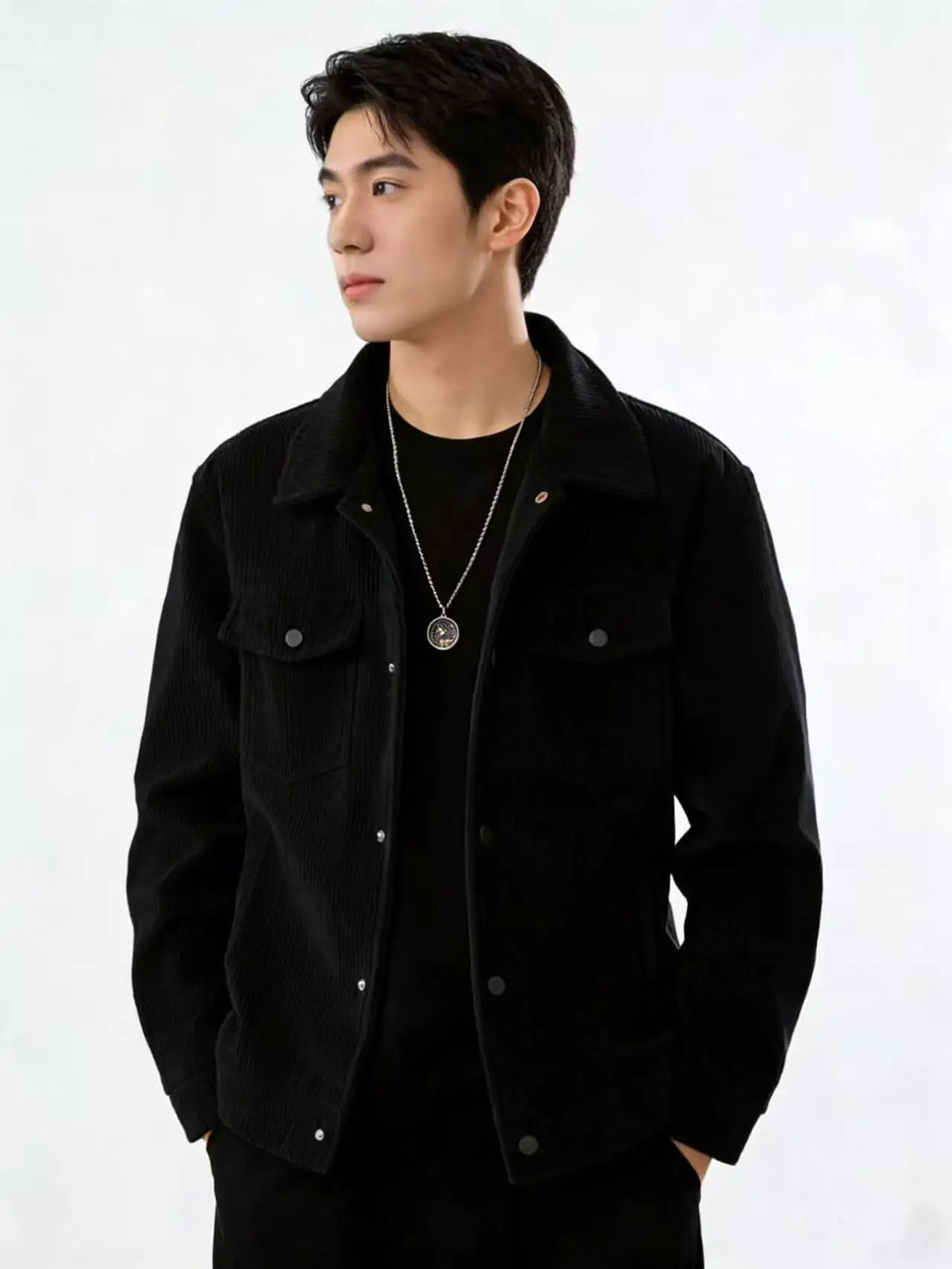 Men's Premium Corduroy Trucker Jacket, Vintage Utility Pocket Design, Elevated Smart Casual Essential