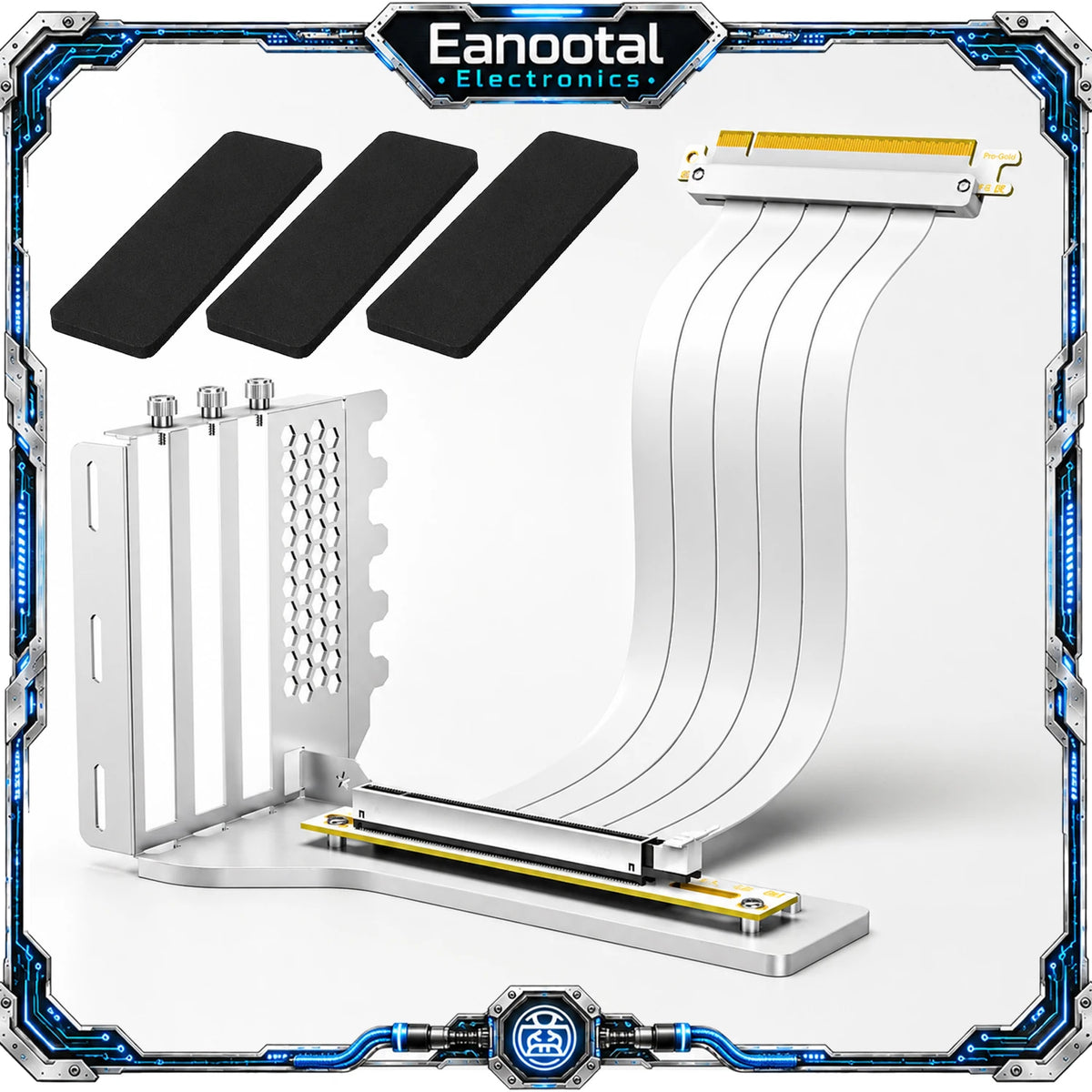 GPU Riser Cable Kit with Vertical Mount Bracket