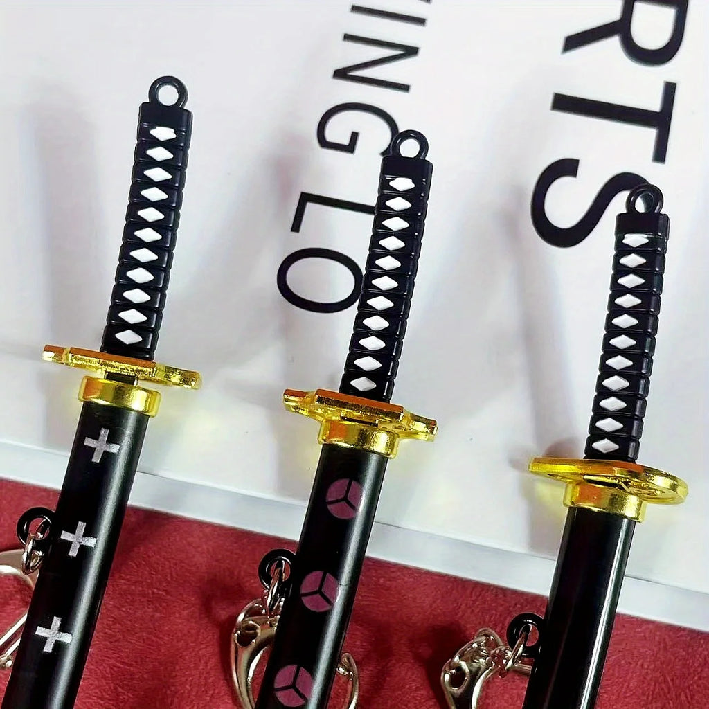 6inch Metal Roronoa Zoro Katana Fake Sword Steel Anime Zoro Ninja Knife Real Japanese Katana Original Samurai Sabre Toy Gift