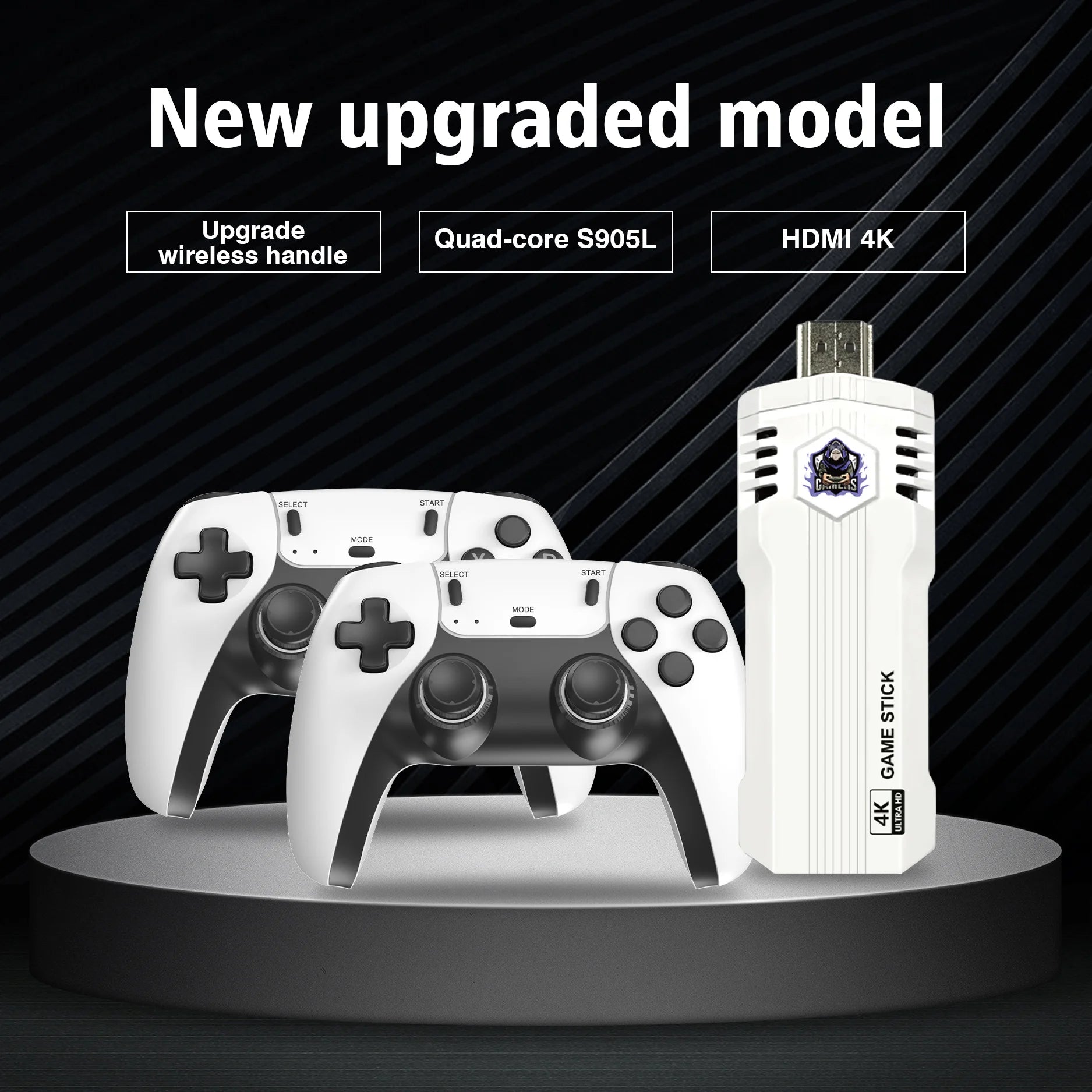Retro Gaming Console X2L,Game Stick with 4K HD Display and 2 Wireless Controllers,Built-in 40+ Emulators&30000+Games
