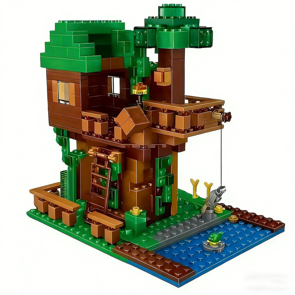 2026 New Minecrafted My World Large Village Tree House Windmill Building Blocks Set DIY Assembly Educational Bricks Toys for Kid