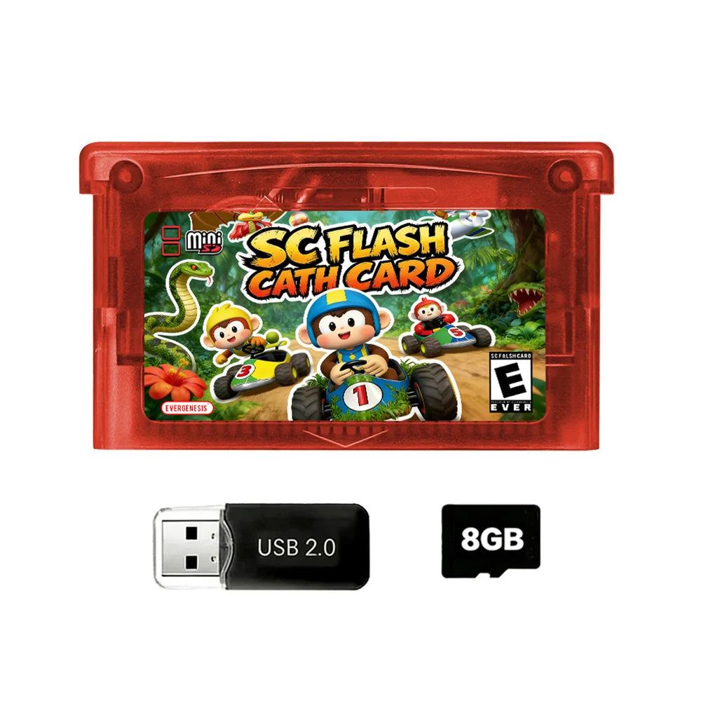 5000 in 1 Retro Games Cartridge New SCFW V2.0 GBA Flash Card with 8G TF Card RTC Flash for GBA/GBA SP/NDS Handheld Game Console