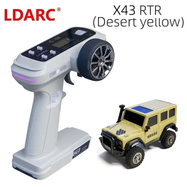 LDARC X43 RTR/BNR 1/43 Crawler Turbo RC Car 4WD Remote Control Mini Climbing Indoor Racing Vehicle Toy off Roader for Kids Adult