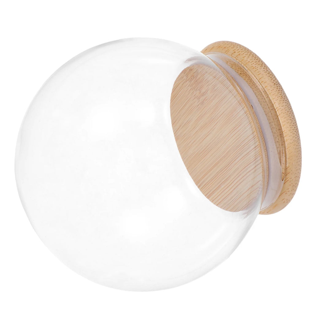 Cloche dôme en verre transparent pour fleur éternelle, étui de présentation DIY, boule à neige, base de dôme en cristal, décor de table, vitrine boule à neige en verre