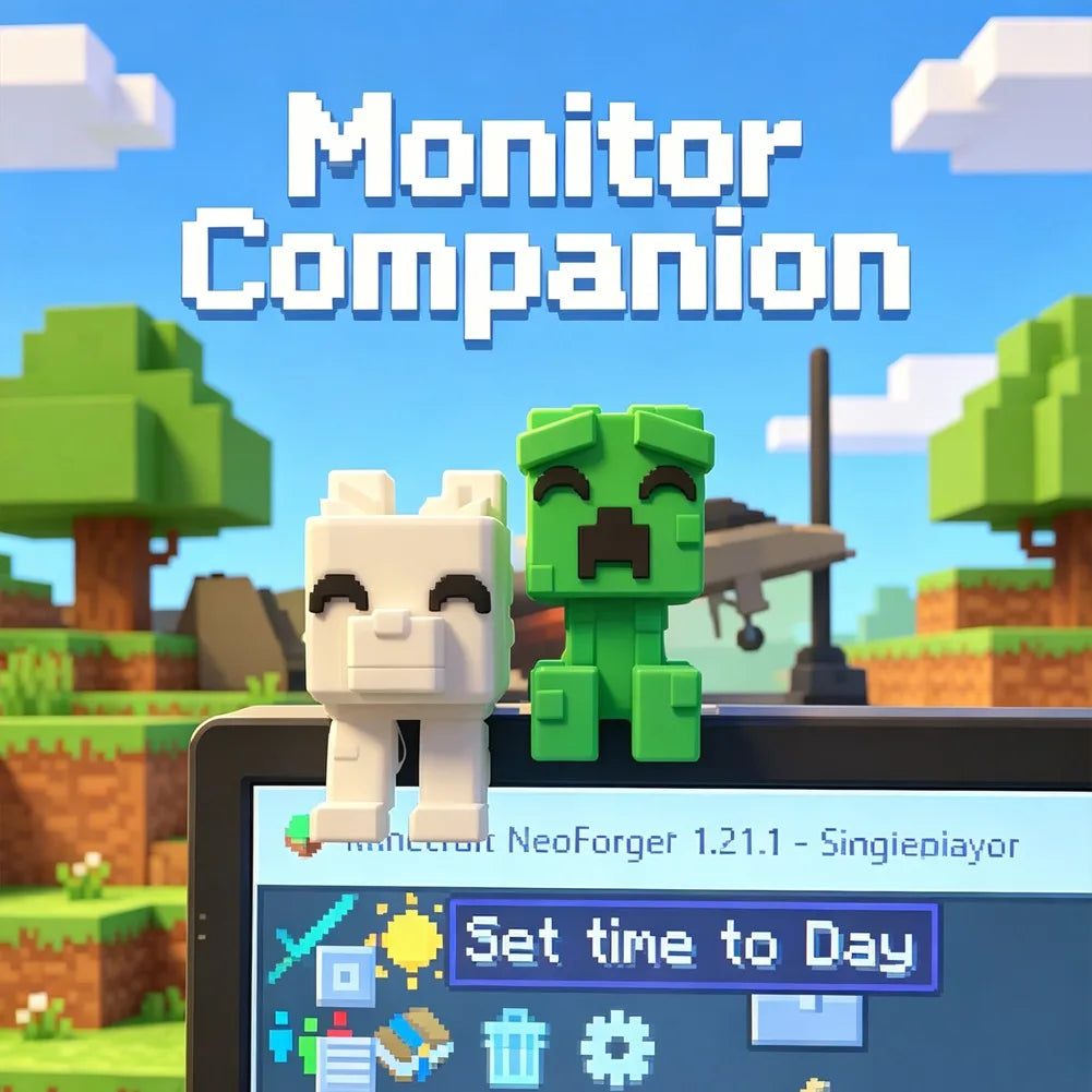 Cute Creeper Dog Computer Monitor Pendant Topper 3D Printed Game Peripheral Desk Ornament Notebook Laptop Hanging Decoration