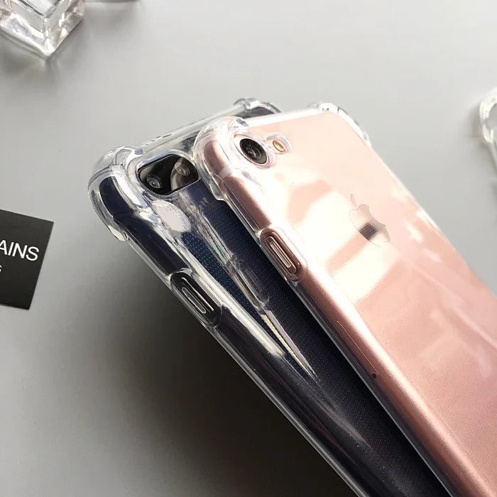 Clear Soft TPU Case for iphone 5 6 7 8 Plus X XR XS 11 12 13 14 Pro Max Clear Anti-knock Shockproof Phone Protection Case
