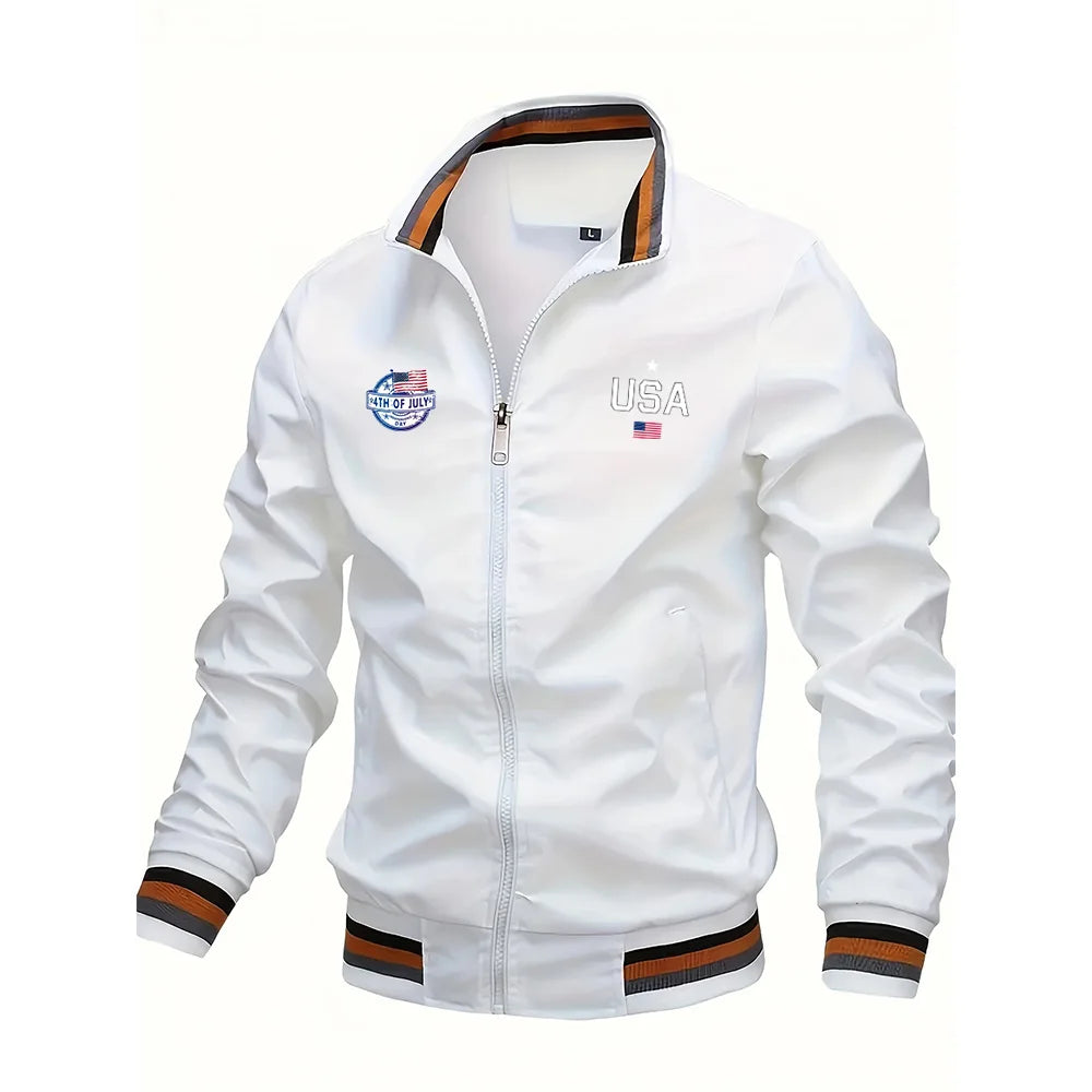 Men's Jackets High quality Fashion Casual USA Letter Graphic Print Outdoor Coat Tops Baseball Bomber Varsity Jacket Men Oversize